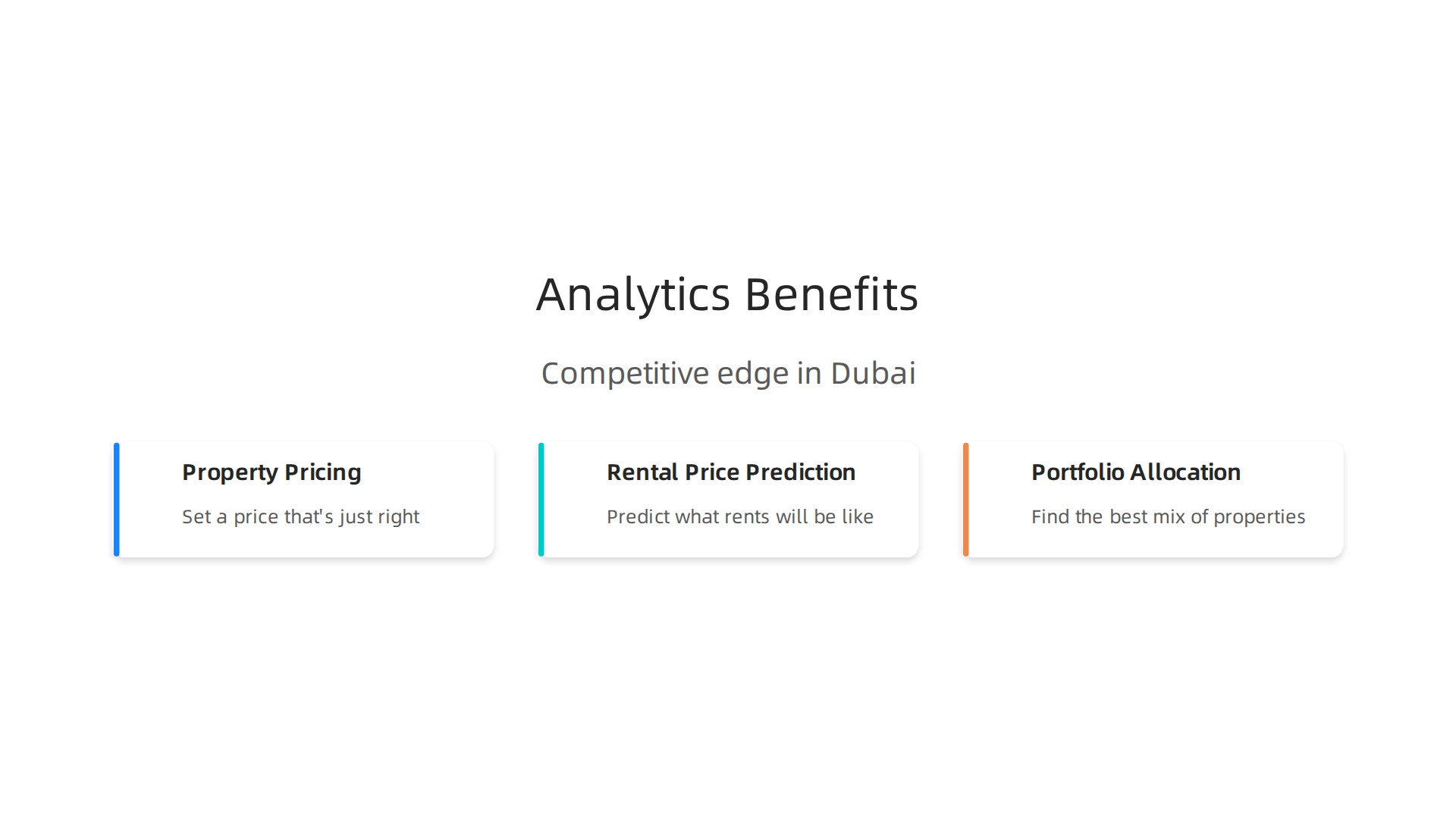 Key areas where data analytics skills provide a competitive edge in Dubai's real estate market.