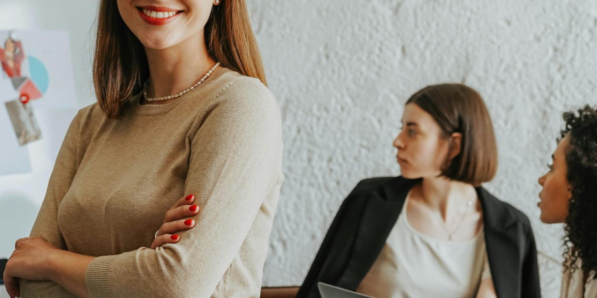 An individual confidently looking towards future career growth and professional development.