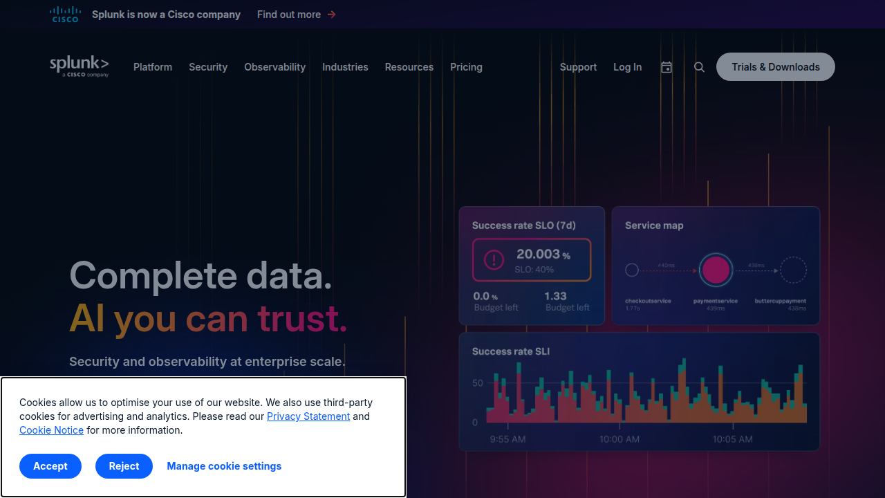 A screenshot from Splunk's blog highlighting essential data analysis tools like Python and SQL for 2026.